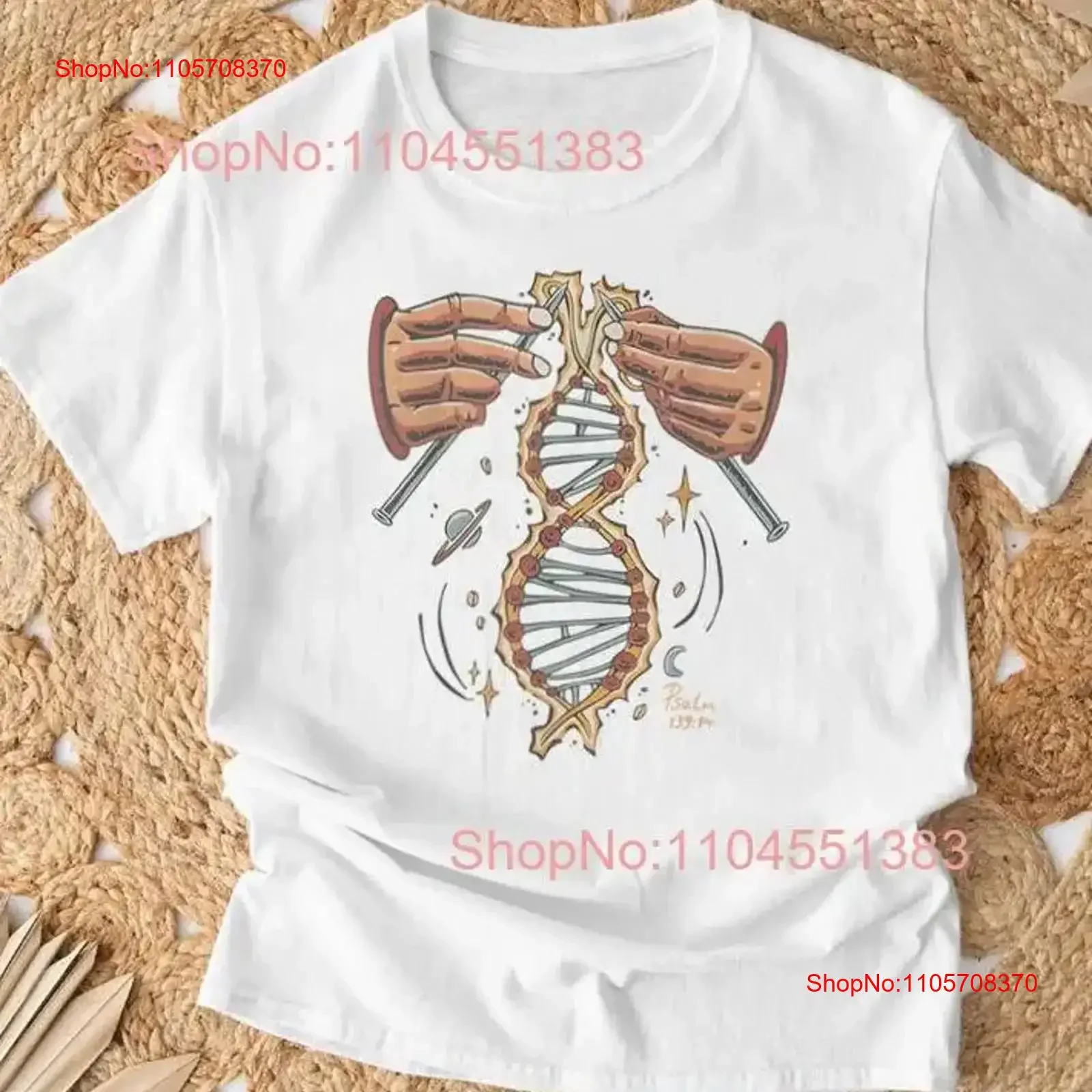 Hands Knitting God Handmade Dna Psalm 139 13 Bible T Shirt Size S 5XL vintage Washed fashion Versatile homme Casual