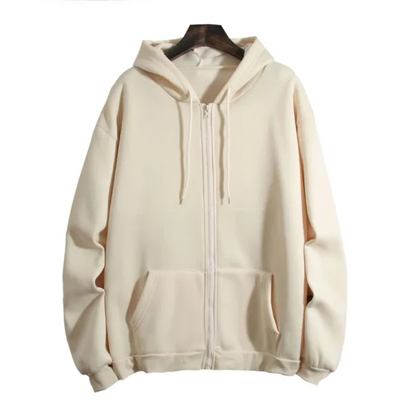 European American Loose Hooded Sweater Women's Autumn and Winter Zipper Cardigan Top