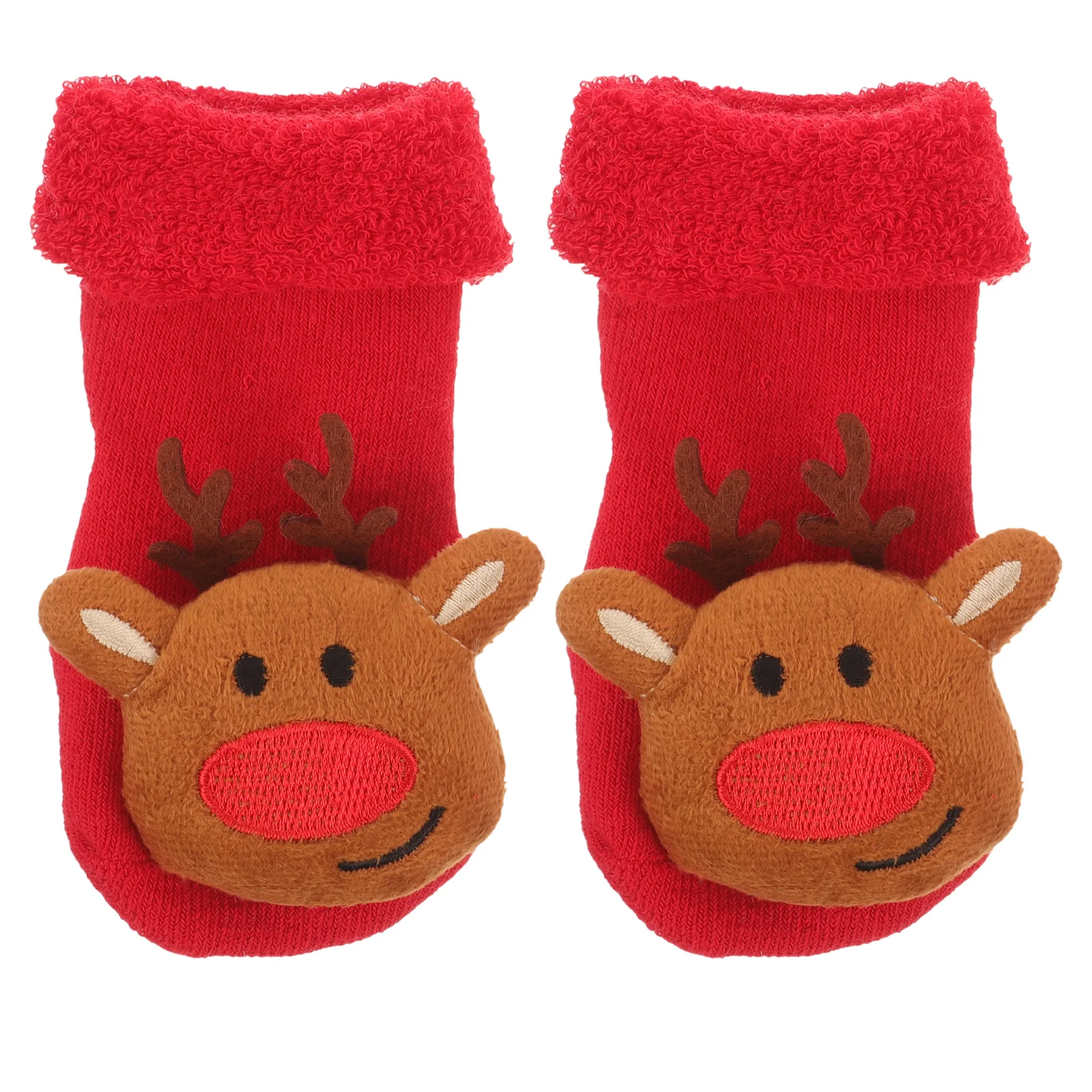 

1Pair Christmas Baby Anti-Skid Floor Socks Cotton Material Xmas Cartoon Elements Newborn Toddler Grip Socks Warm
