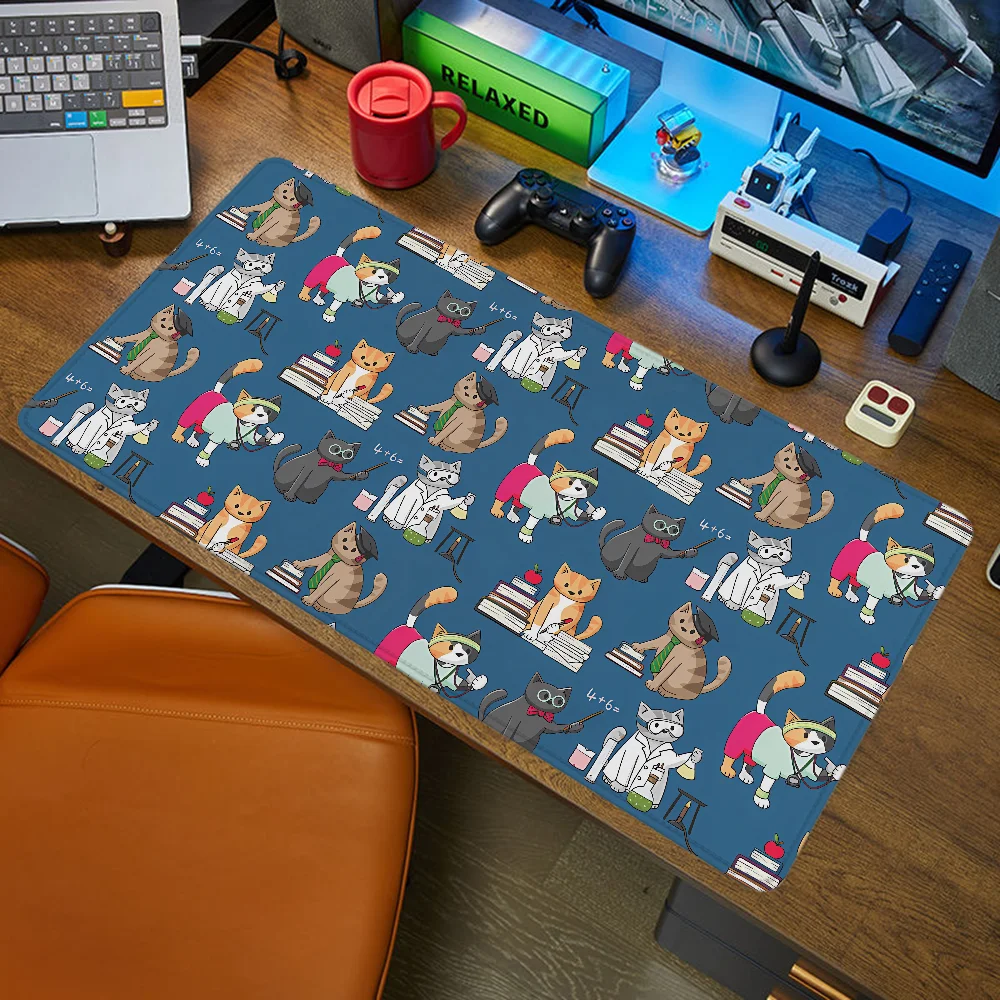 TEACHER CATS Pk Control Mouse Pad Anime Gaming Pc Setup Accessories Gamer Desk Mat Computer Table Mousepad Large Mats Office Xxl