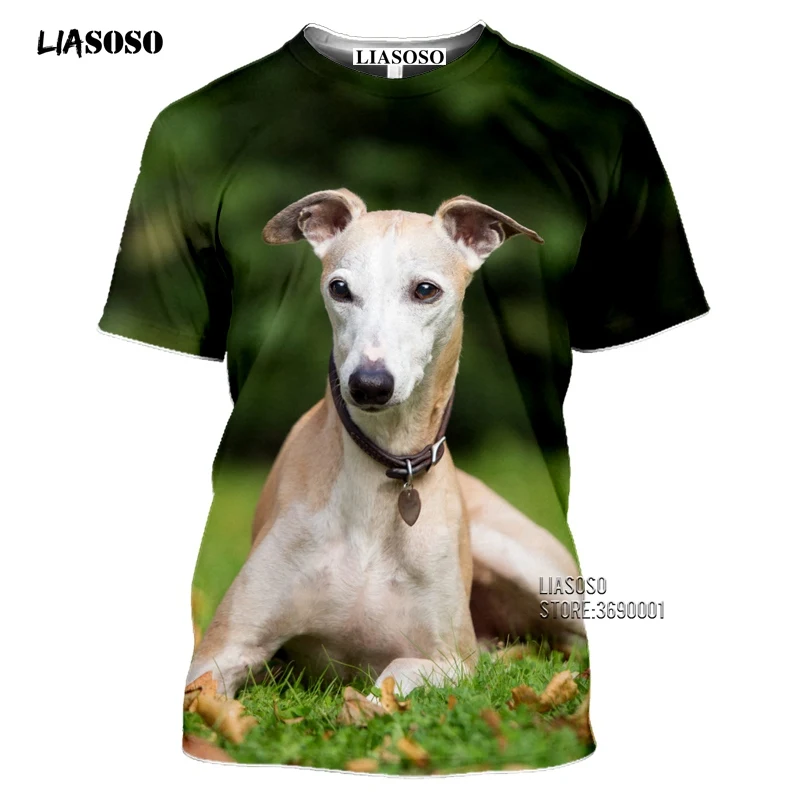 Men's T Shirt Racing Dog Greyhound Animal Short Sleeve Casual Harajuku Style Jacket Loose Plus Size Men's New