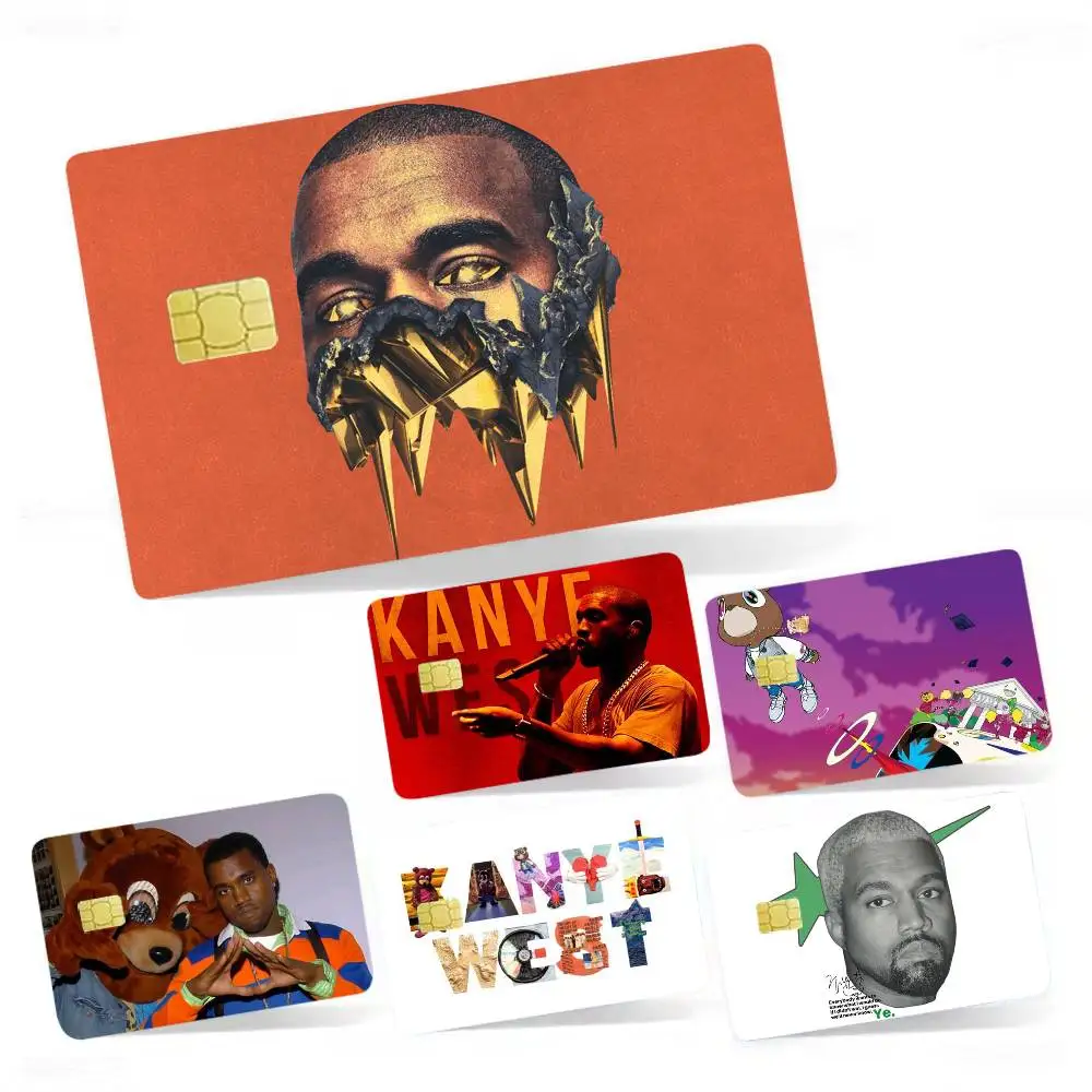 

Kanye West YE Funny 4pcs 1Set Laser Holographic Sticker Skin Cover for Credit Bank Debit Card