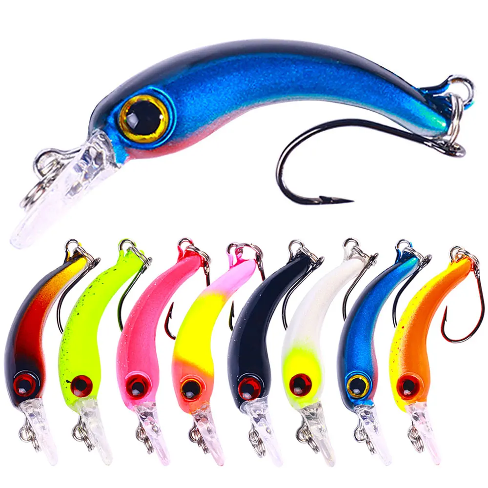 1pcs Floating Minnow Fishing Lure 4cm 1.5g Mini Artificial Hard Bait Sharp Hook Crankbait Wobbler Trout Pike Bass Fishing