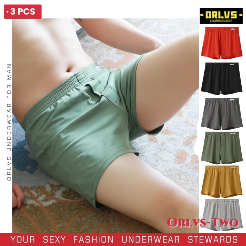 

3 PCS Men's Cotton Loose Boxer Shorts Soft Moisture-Wicking Jersey Underwear Plus Size Lounge Summer Stretch Sleep Arrow Pant