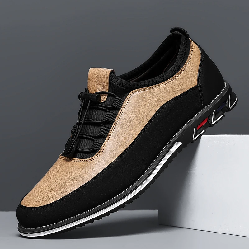 Men's Dress Casual Shoes Low Top Slip On Black Brown Khaki Three Colors Non Slip Sole Business Commute Meeting Client