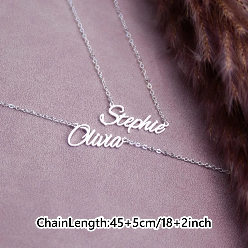 Custom Handwritten Name Necklace, Personalized Stainless Steel