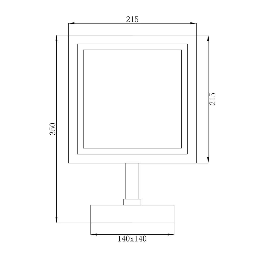 Hotel Bedroom Table Bathroom Square Makeup Vanity LED Mirror