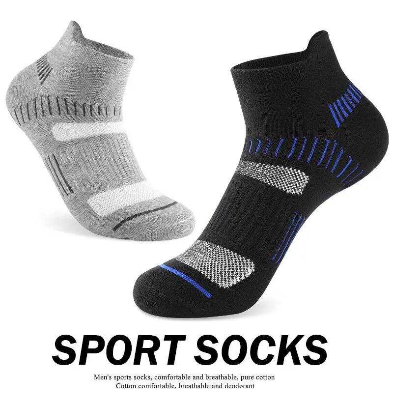 6 Pairs/Lot Sport Men Running Socks Cotton Sweat Wicking Deodorant Sports Low Cut Socks Running Ankle Socks Set For Men