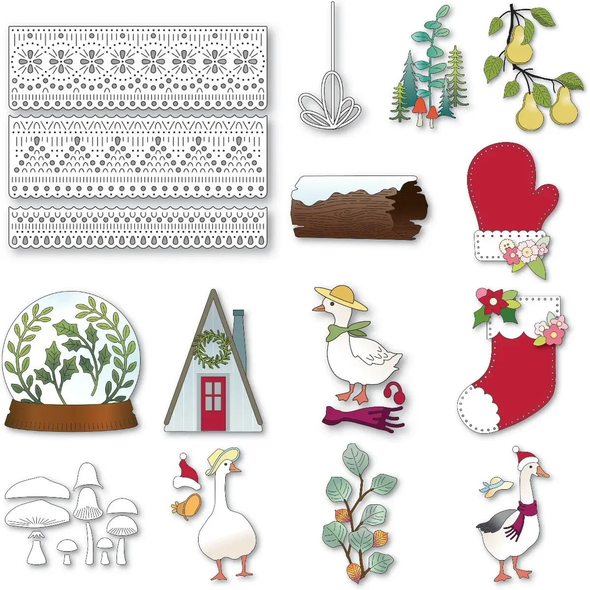 Kerstsokken Vakantie Sneeuwbol 2024 October Nieuwe Metalen Cutting Dies Diy Scrapbooking Album Stempel Maken Papieren Kaart Embossing