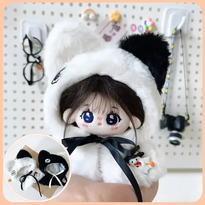 القطن دمية أبيض وأسود القط سلسلة سوبر لطيف 10/15/20 سنتيمتر عباءة Kawaii لعبة الزخرفية فكرة هدية بأسعار معقولة لجميع الأعمار