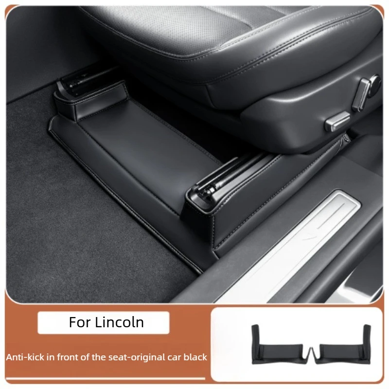 Anti-kick Pads Under Front Seats Anti-wear Protective Leather Pads For Lincoln Nautilus Under Seats Interior Accessories Tools