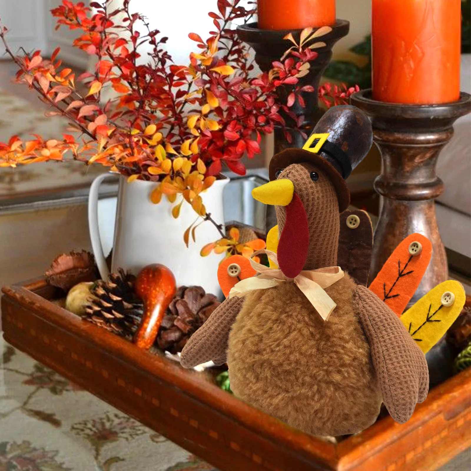 Thanksgiving Decorations Turkey Ornaments Handmade Turkey Figurines Figurines Harvest Festival Autumn Decorations