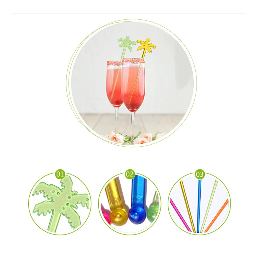 

25pcs Coconut Tree Swizzle Sticks Drink Stirrers Cocktail Decorations Bar Coffee Shop Party Accessories Beverage Mixing Tools