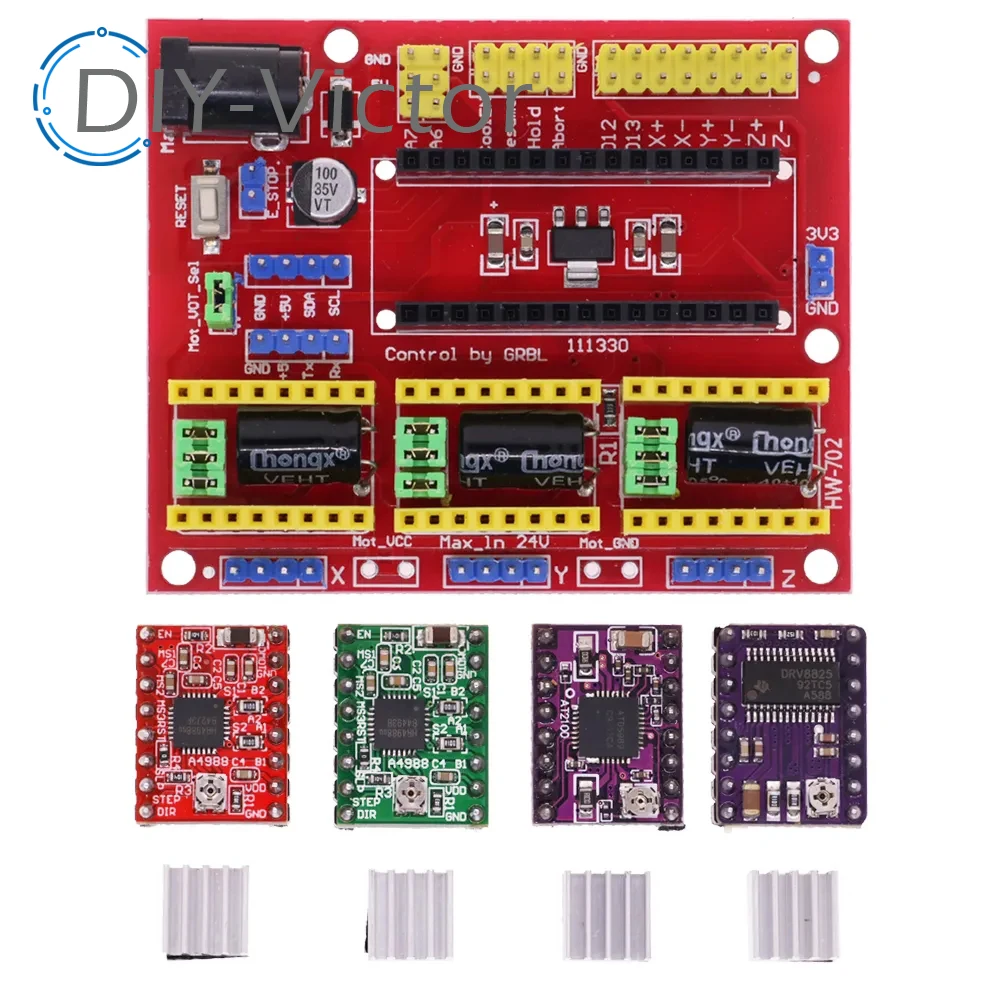 CNC Shield V3 V4 Engraving Machine Compatible With Nano 3.0 / A4988 Driver Expansion Board Module for the 3D Printer Diy Kit