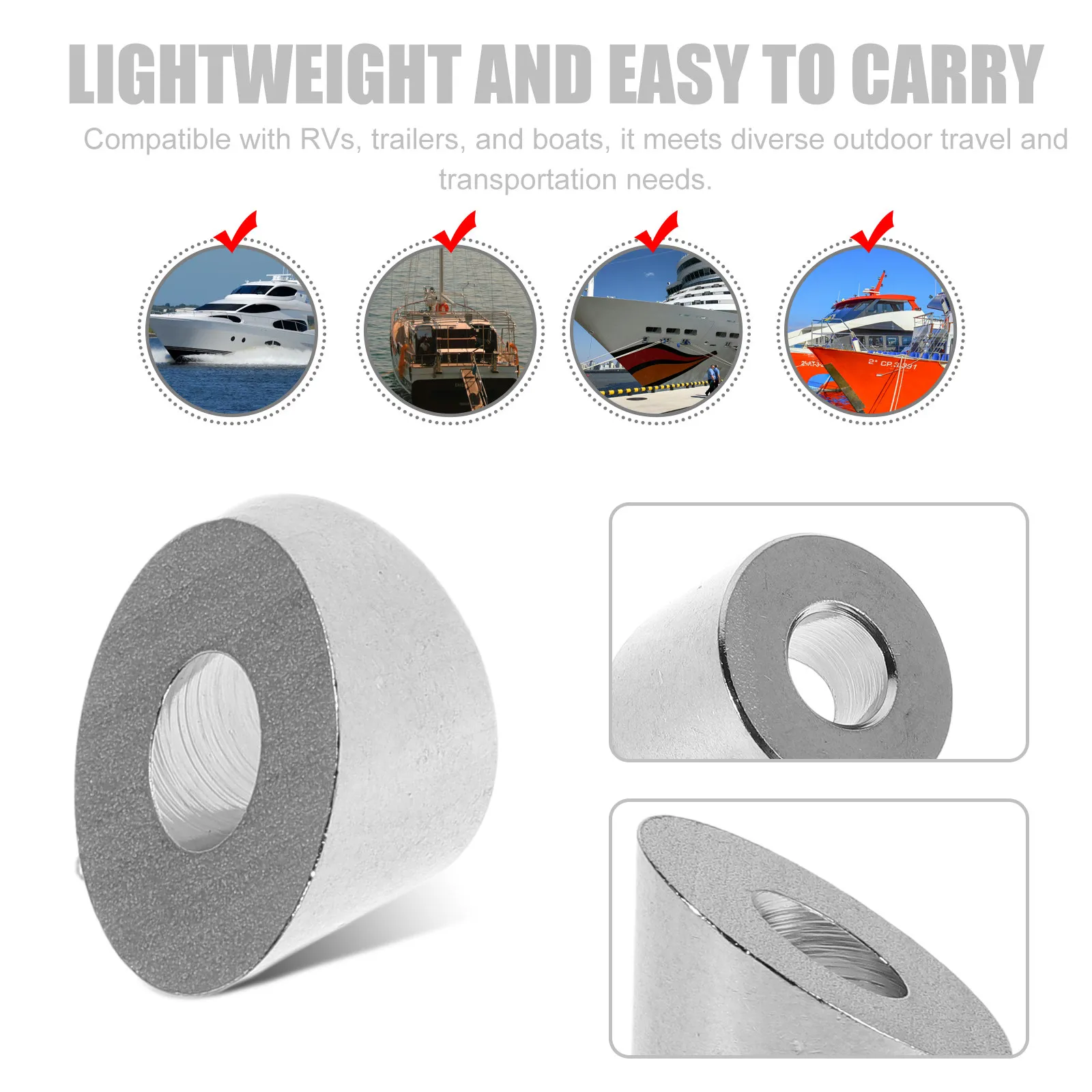 12Pcs Stainless Steel Beveled Washers Angled Cable Railing Silver Hardware for Marine Deck Stair Balcony Wire Rope