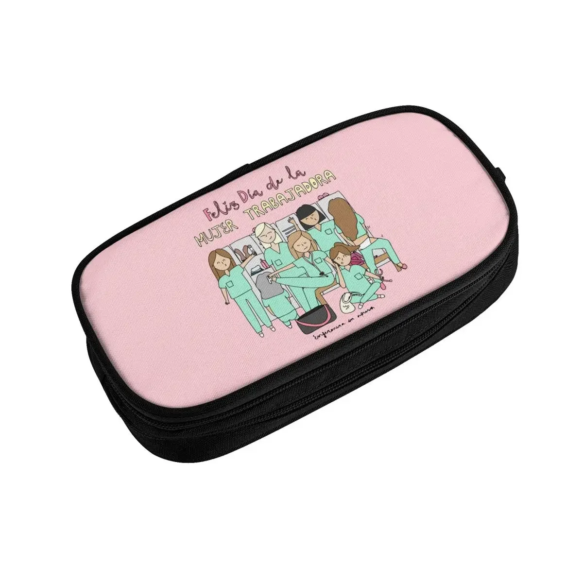 Personalizado dos desenhos animados senhoras enfermeira médico impresso kawaii lápis casos menino menina grande capacidade caixa de lápis estudante escola