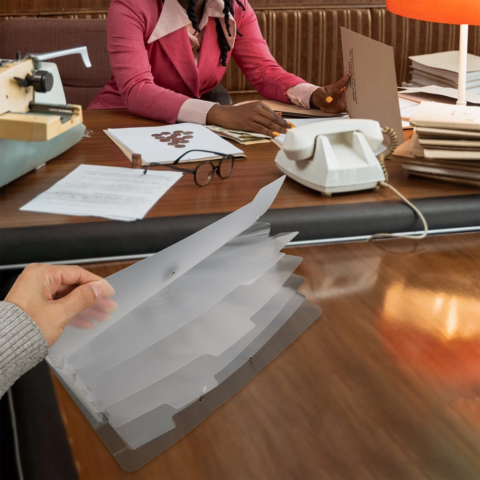 

Accordion File Folder Portable PP Office Organizer Document Storage Organizer File Bag Receipt Holder School