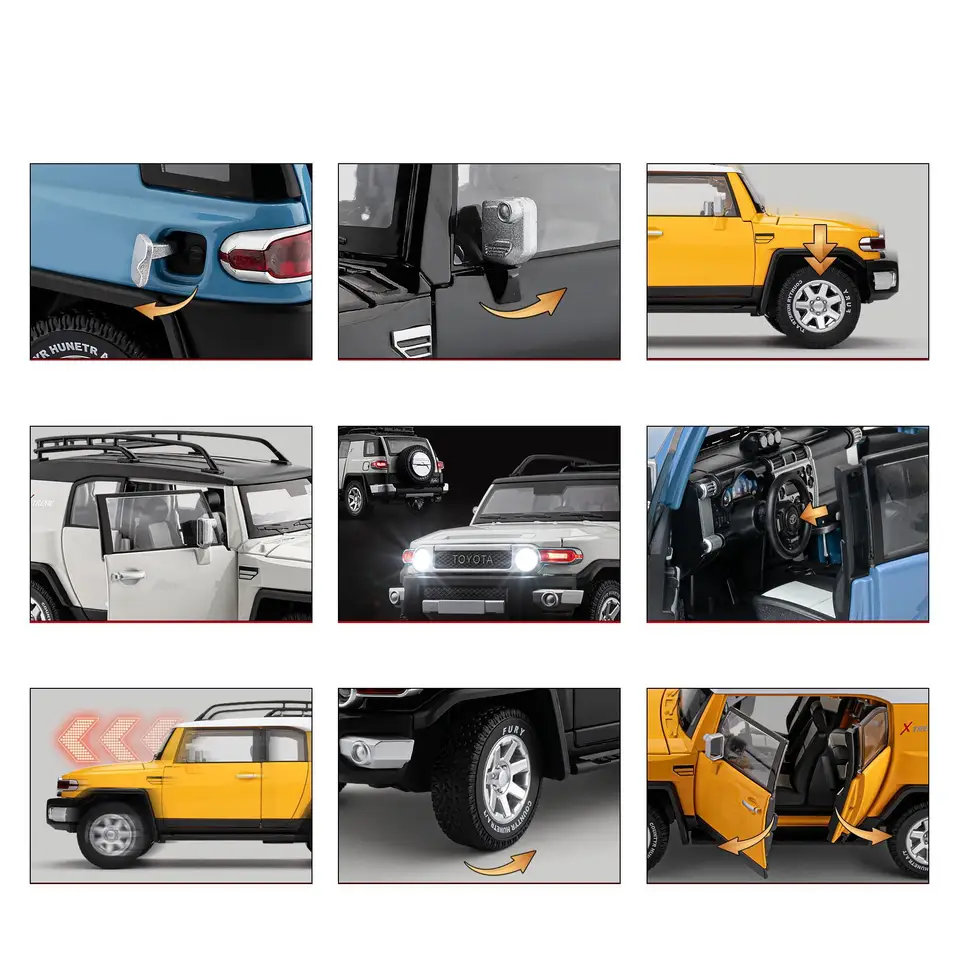 1/24 トヨタ FJ ランドクルーザー SUV オフロードおもちゃの車ダイ