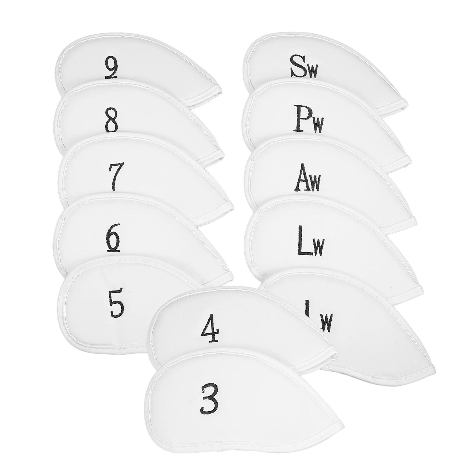 

12pcs Golf Club Covers Fabric Protector For Iron Clubs Anti-Scratch Wear-Resistant Pu Lightweight Portable Head Sleeves