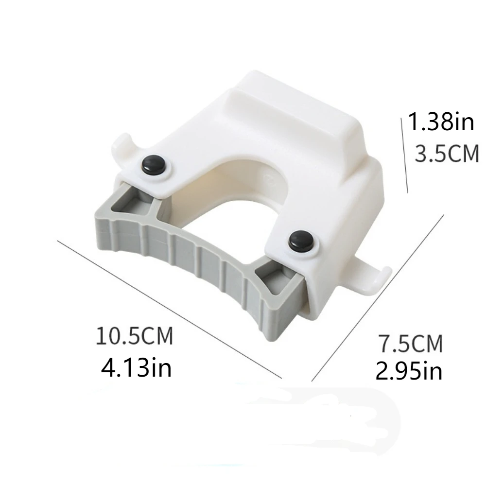 Simple Punch-free Mop Rack Multi-pot Application Wall-mounted Wall-mounted Mop Holder Durable Stable Mop Clamp Hook Shower Room