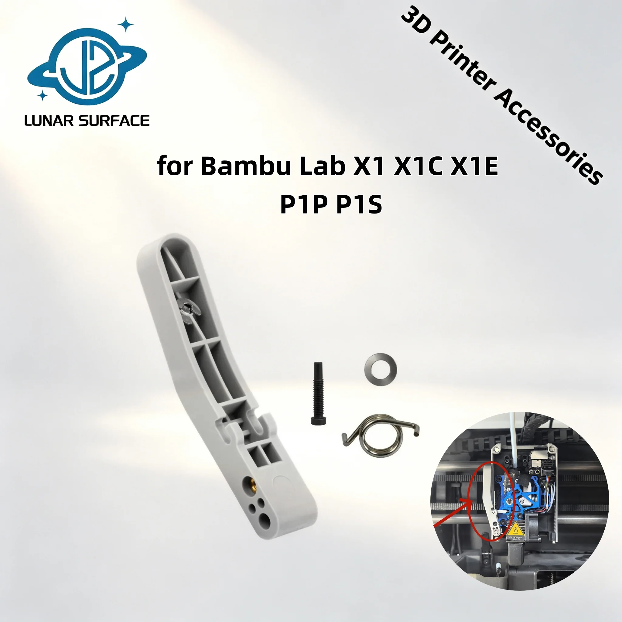 Lunar Surface Filament Cutter Lever Handle Replacement for Bambu Lab X1 X1C X1E P1P P1S 3D Printer Tool Head Spare Parts
