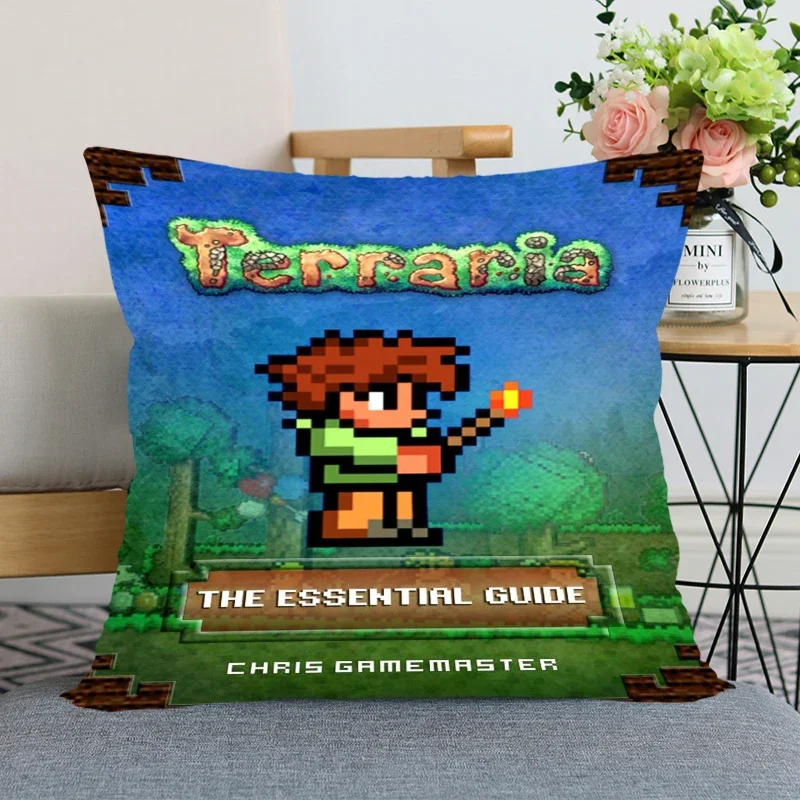 New Nice Terraria Anime Pillow Cover Bedroom Home Office Decorative Pillowcase Square Zipper Pillow case Satin Soft Cover