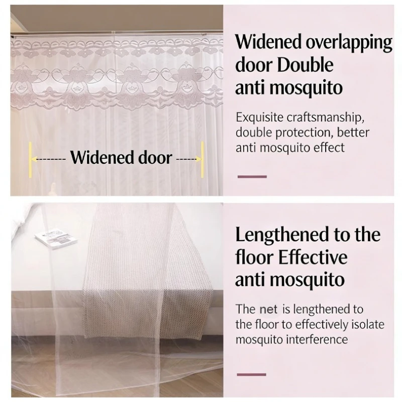 Elegant Lace Princess Bed Canopy Single Door Floor Standing Mosquito Net Encrypted Mesh Full Protection Bed Curtain for Bedroom view 4