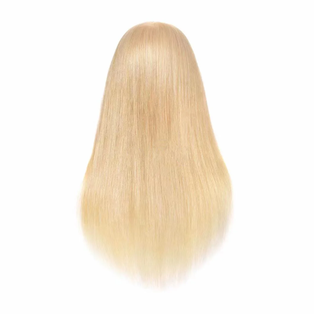 9-degree color hair styling head model, full natural hair, hair cutting specialized head model, can be ironed, dyed, and cut.