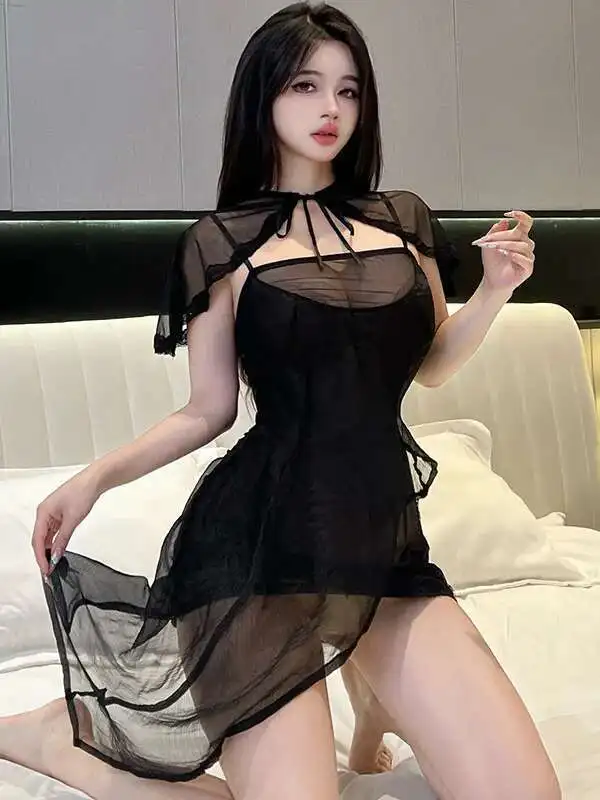 セクシーな女性のレースメッシュドレスチャイナ魅惑的なコスプレドレスエレガントなメッシュレース薄手の甘いミニドレス Tシャツ甘い SBP7