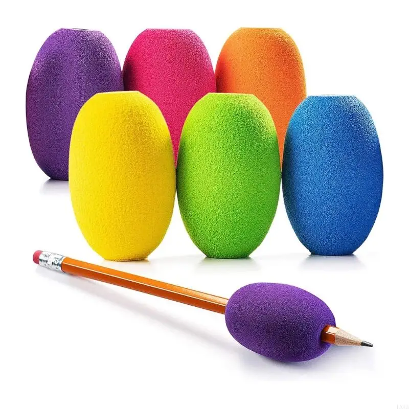 LXAA 6PCS إسفنج مريح القلم قبضة الكتابة المساعد