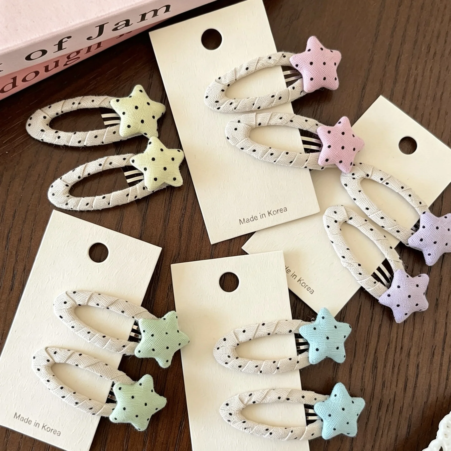 5pair BB Hair Clip Polka Dot Star Snap Barrettes Cute Bangs Hair Pins Sweet Hair Accessories for Toddler Little Girls Daily Wear