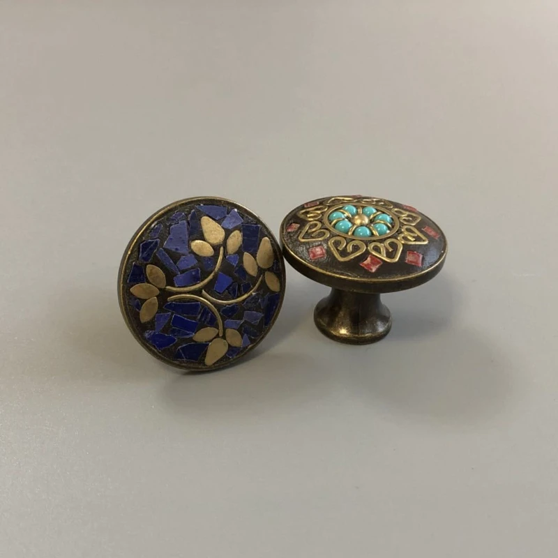 Nepal Retro Cabinet Handle Door Drawer Pull National Style Alloy Artistic Handle Home Decoration Accessories for Furniture