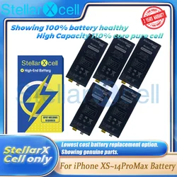 5pcs StellarXcell without Flex High Capacity  Battery Cell for iPhone15plus 14ProMax 13Pro 11Pro 12mini Battery Cell only