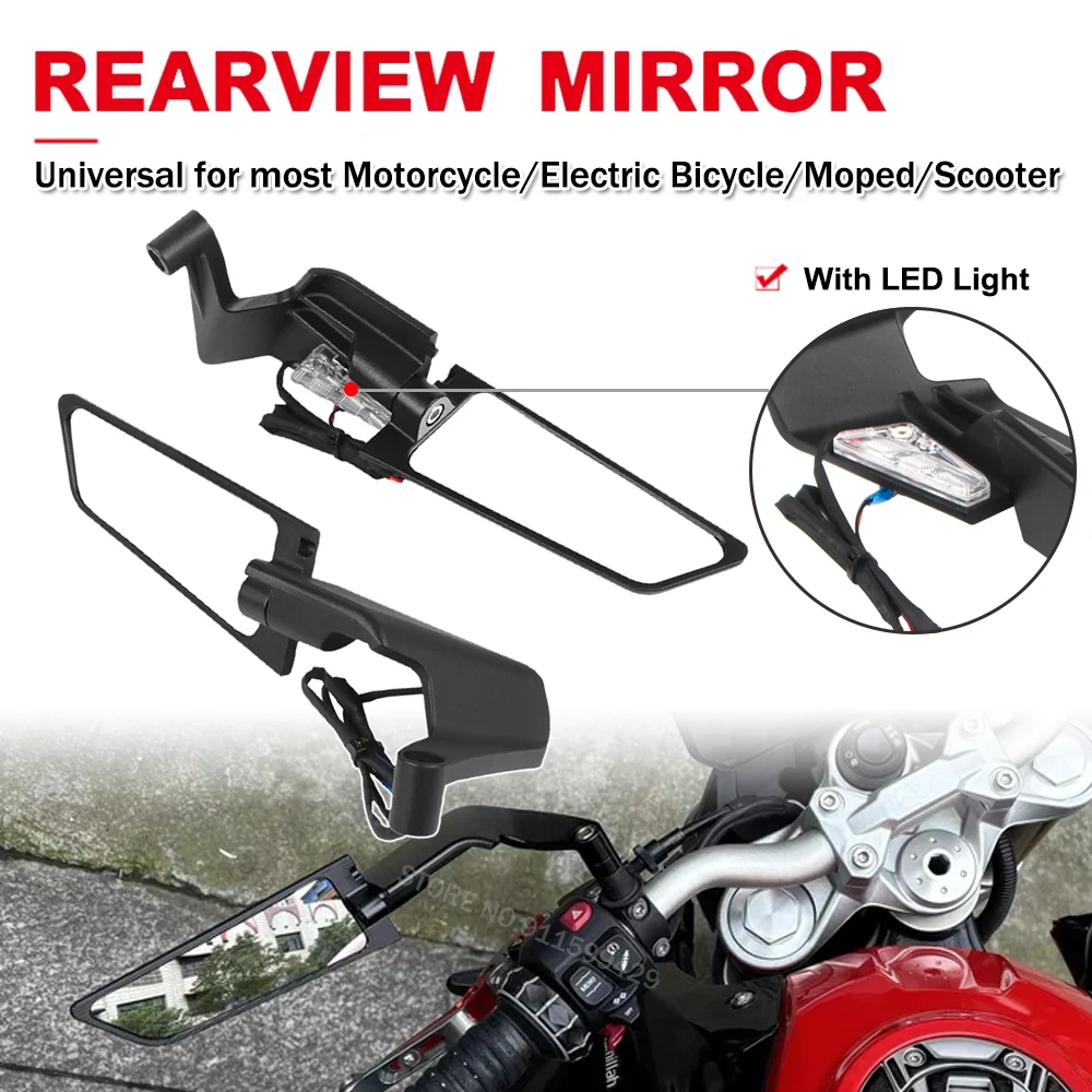 

For Kawasaki Z900 Z800 Z1000ABS Z800ABS For BMW R1200GS R1200GS ADV Motorcycle Rearview Mirrors Wing Mirror With Light Winglets