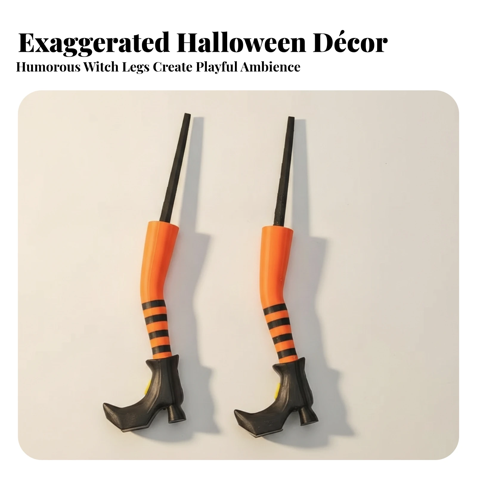 Witch Legs Planter Decoration Witch Shoe Stake Decoration Halloween Planter Stake Easy to Store Yellow Buckle for Lawn, Garden