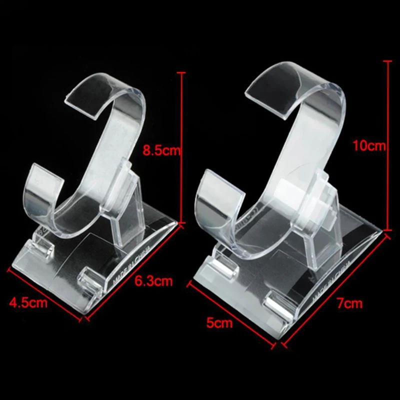 1Pcs Transparent C-shaped Watch Stents ABS Luxury Watch Bracelet Jewelry Bangle Display Stand Holder