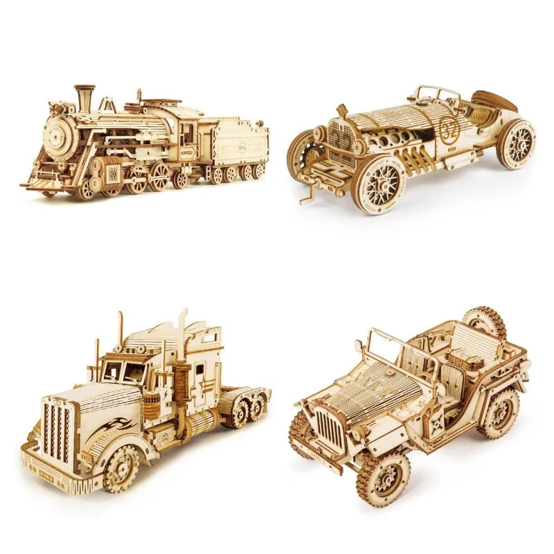 3D Puzzle Mechanical Wooden Building Kits Assembly Toy Gift for Children Adult