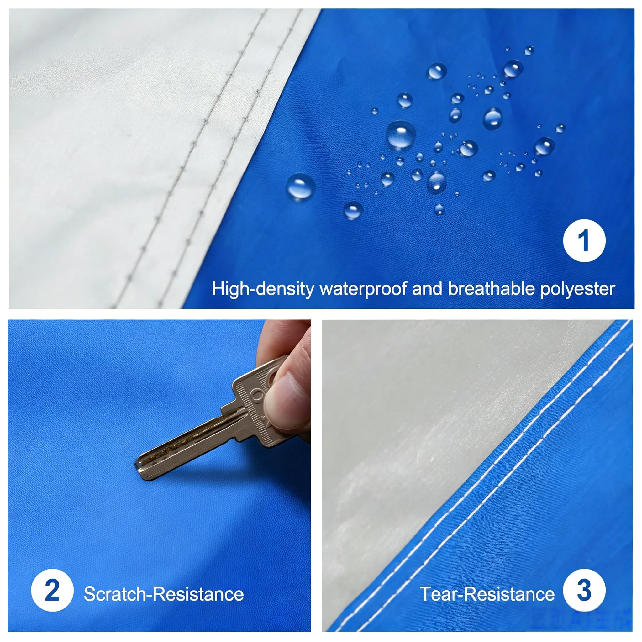 Kayme Car Cover Silver Blue 190T Waterproof Sun-proof Full-car Protection Convenient Universal For SUVs/sedan Hatchbacks
