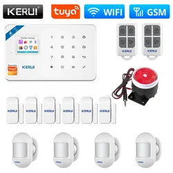 KERUI Home Security Alarm System W181 GSM WIFI Connection Mobile APP Receiving Color Screen Wireless Security Burglar Alarm Kit