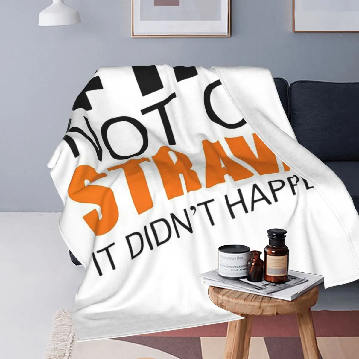 If It's Not On Strava It Didn't Happen Blankets Soft Warm Flannel Throw Blanket Bedding for Bed Travel Home Couch