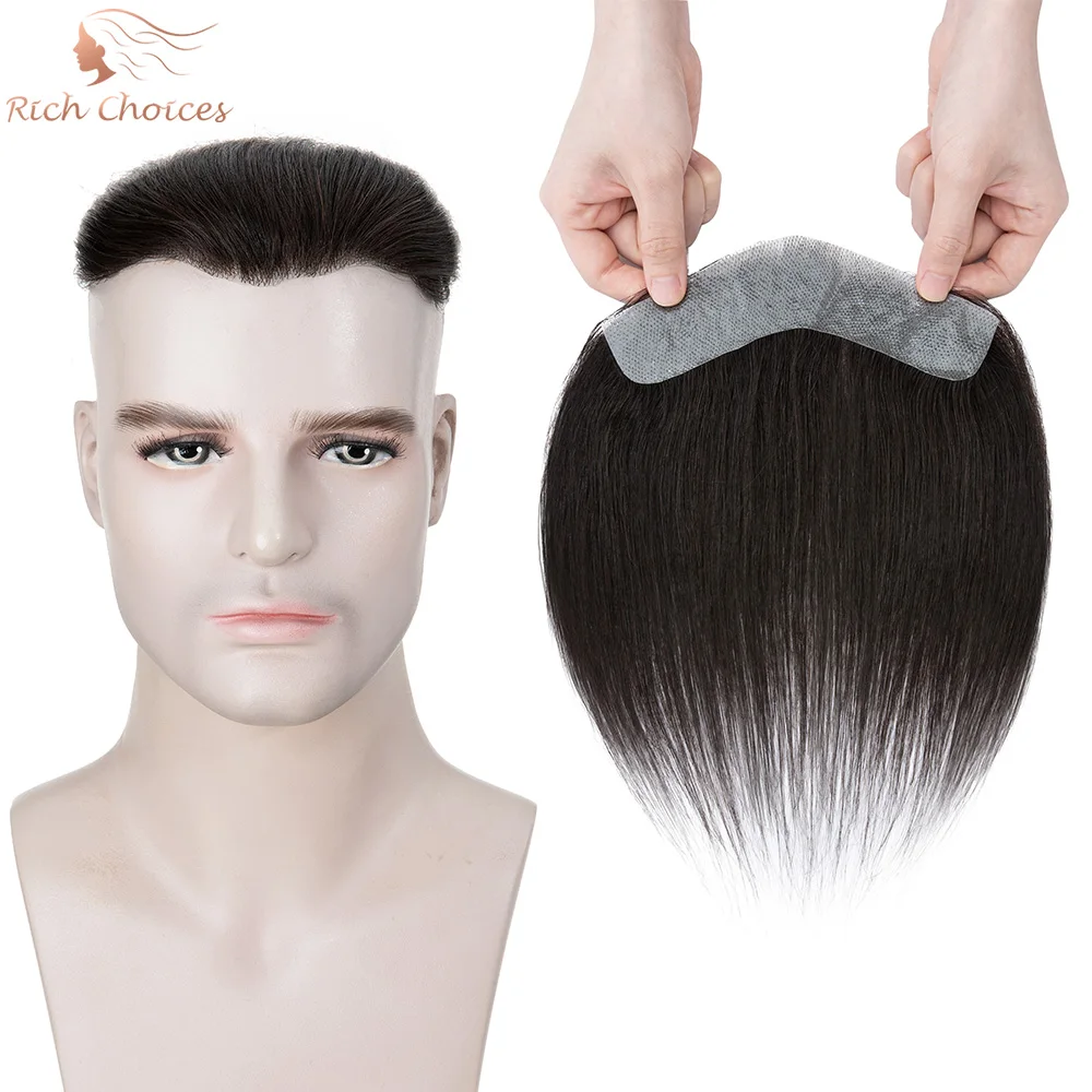 

Rich Choices Men Toupee For Frontal Hairline V Loop Remy Hairline Replacement System 100% Density Natural Male Hair Extensions