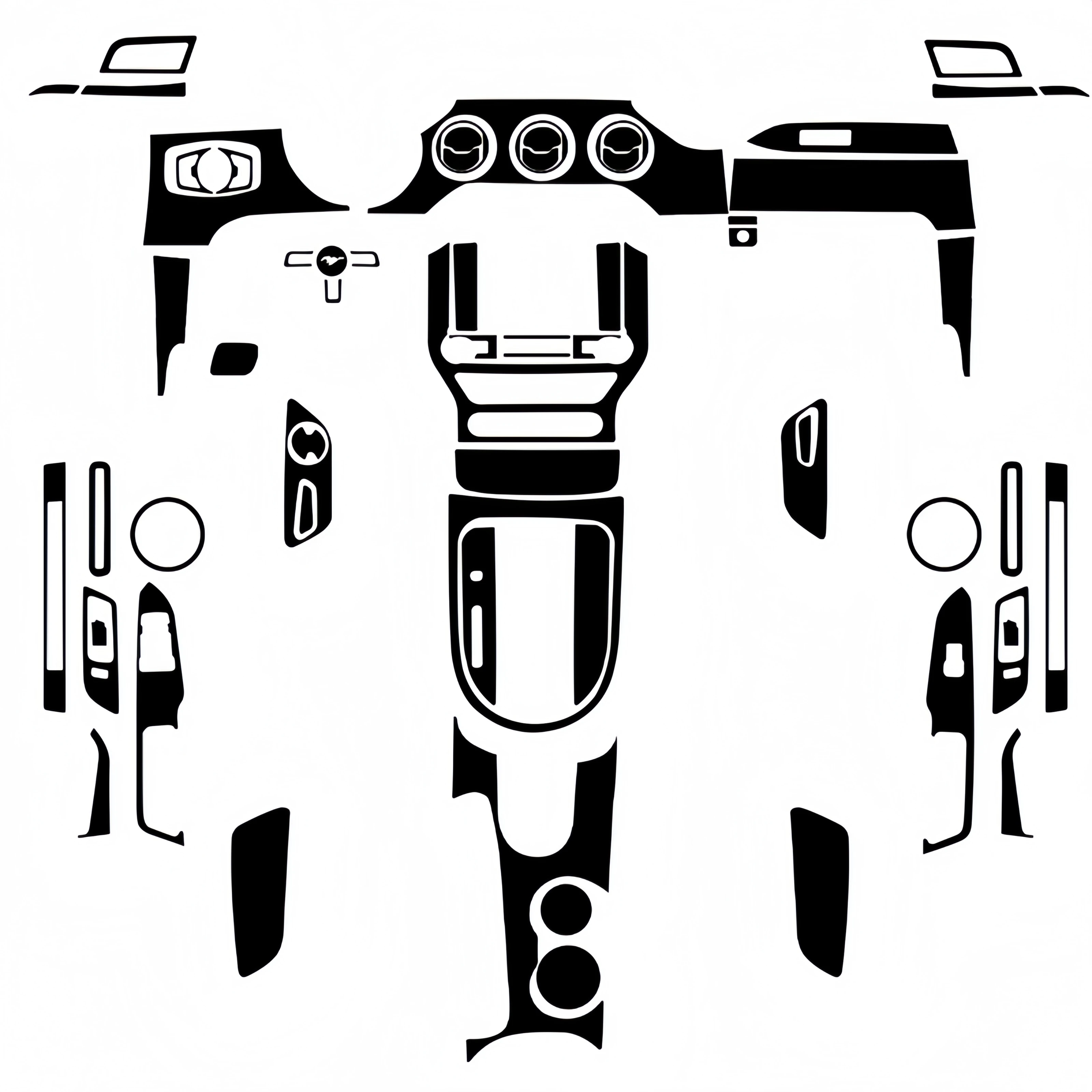 

For Ford Mustang 2015-2020 Piano Black Car Gear Shift Window Lift Air Outlet Steer Wheel Panel Trim Cover Stickers Accessories