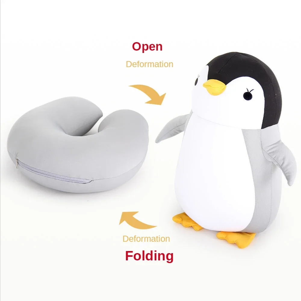 U-shaped Pillow Foam Particles Deformation Pillow Office Nap Pillow Doll Neck Pillow 2 in 1 Dual-purpose Pillow