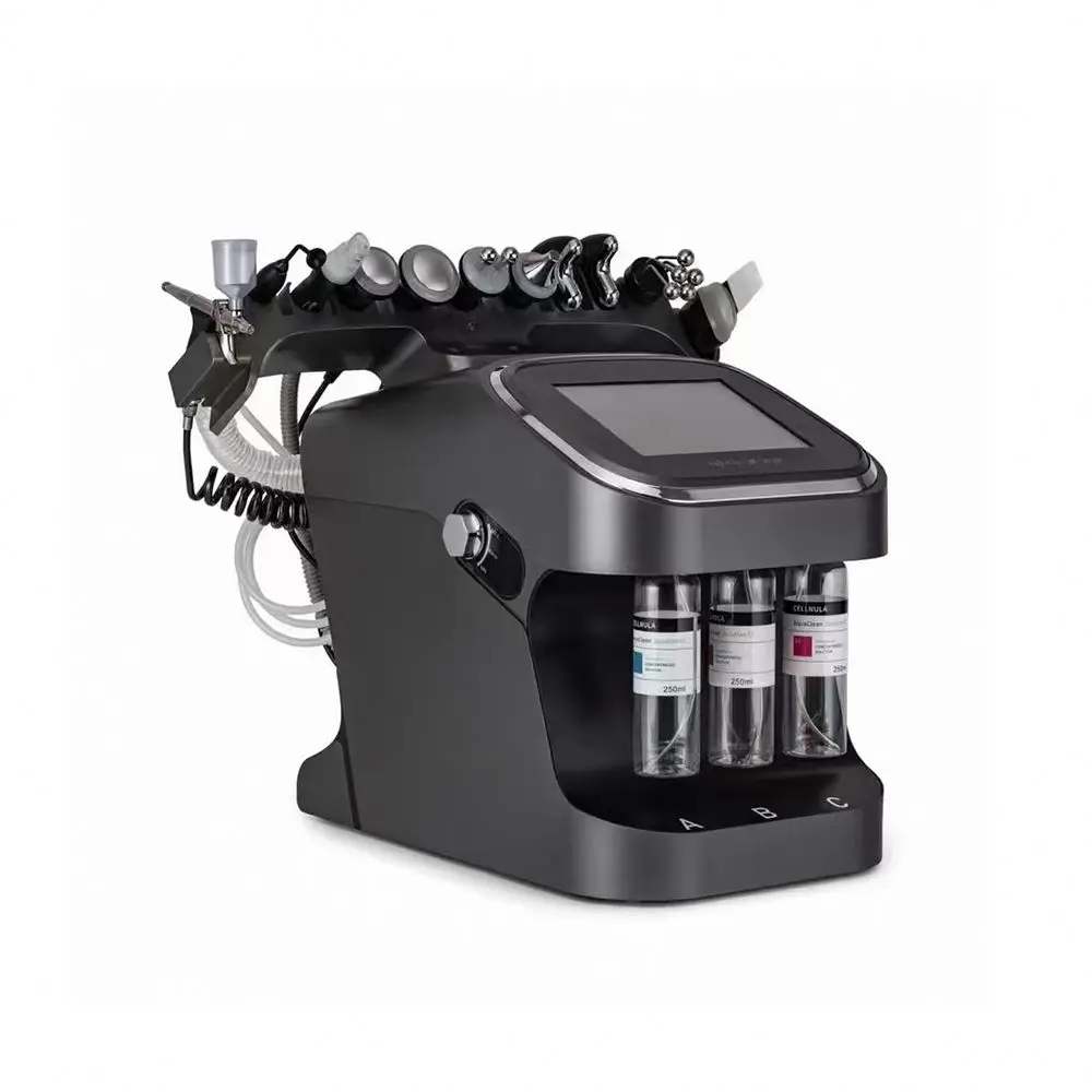 جديد وصول اللؤلؤة السوداء 10 في 1 هيدرو أكوا آلة تقشير اللوازم الطبية الأكسجين النفاثة الوجه سبا العناية بالبشرة التنظيف العميق الولايات المتحدة التوصيل