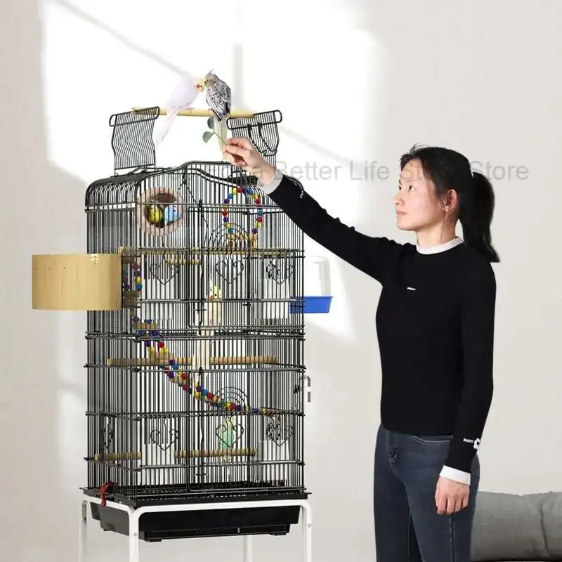 

Hamster Bird Cage Vintage Hanging Aviary Stainless Steel Bird Pet Cage Parrot Big Size Nest Gaiola Para Passaros Bird Aviary