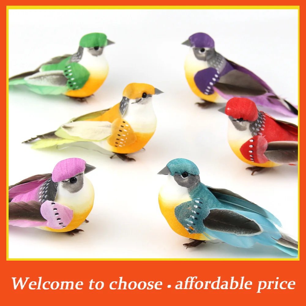 PV 1pc new 10*6cm Mini fake birds artificial feathe foam doves wedding decor venue ornament