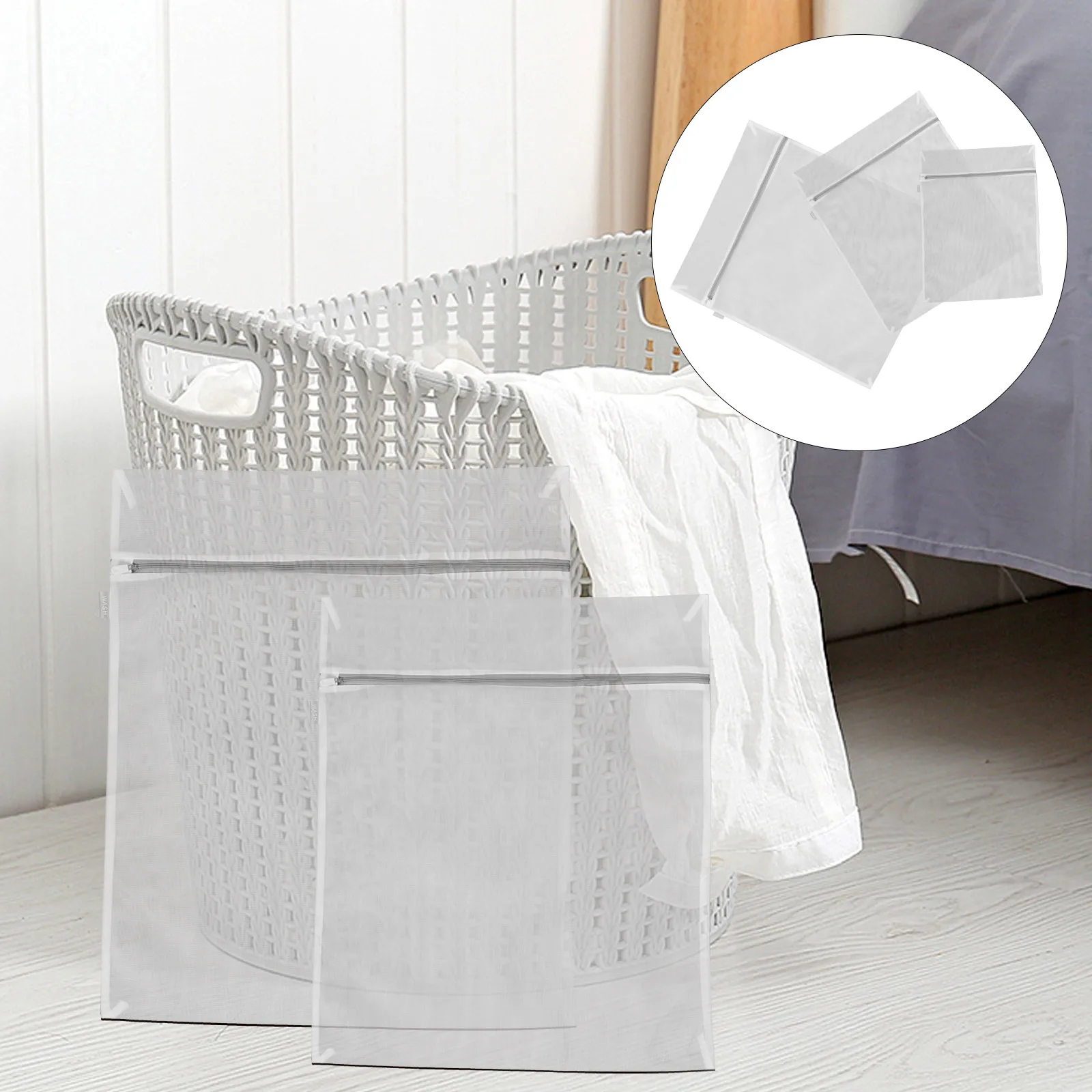 

3pcs Laundry Bra Washing Mesh Zipper Lingerie Underwear Clothes Wash Bag Net Bags for Washing Soft Comfortable Premium