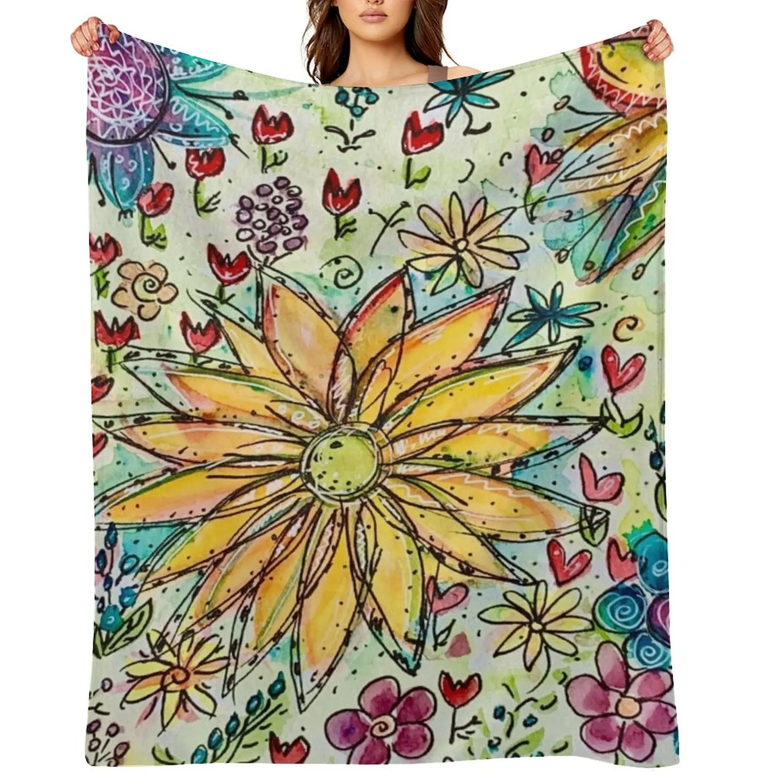 

Wild flowers 2 Throw Blanket for sofa warm for winter Multi-Purpose blankets and throws Blankets