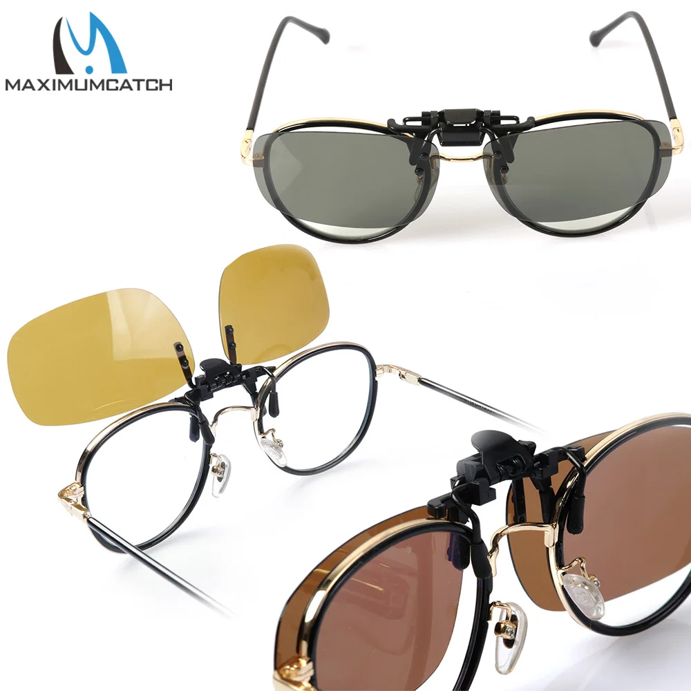 Maximumcatch Polarized Clip On Sunglasses UV400 Anti Glare Fishing Eyewear Super Light Clip Glasses Outdoor Sport