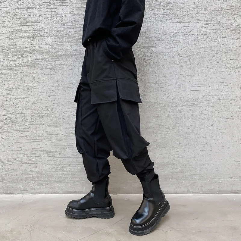 HKSH Spring Autumn New Dark Big Pocket Lantern Pants Fashion Boot Trousers Punk Streetwear Japanese Chic Fashion Overalls HK3793